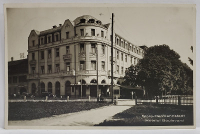 SIBIU , HOTELUL BULEVARD , CARTE POSTALA , 1930 foto