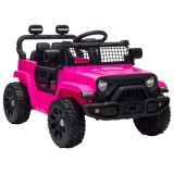 AIYAPLAY Mașină Electrică pentru Copii 12V, Buggy Electric pentru Copii, 2-4 km/h, 2 Motoare, Telecomandă, Baterie Litiu, Roz | Aosom Romania