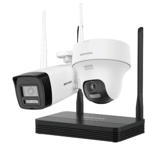 Kit supraveghere IP Wireless Hikvision HiLook, 2 camere 4MP, IR 30m, microfon, difuzor, slot microSD, NVS - IKS-2044BTH-PH/W SafetyGuard Surveillance