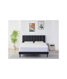 Pat Tapițat Piele Sintetica Negru cod 6230 160x200 cm, Somiera +&nbsp;Saltea&nbsp;160x200