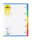 Index plastic A4, 1-5 D.RECT