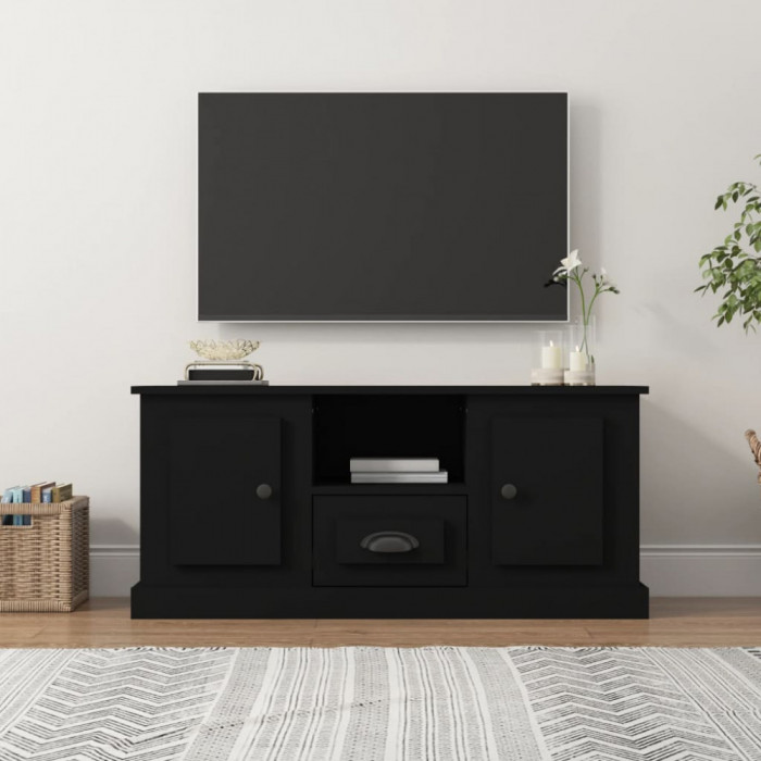 Comoda TV, negru, 100x35,5x45 cm, lemn prelucrat GartenMobel Dekor