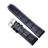 Cumpara ieftin Curea Ceas &bdquo;Cross-Grain&rdquo; C3025 &ndash; Piele Naturală Neagră cu Textură Modernă (18mm