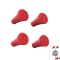 Set capace cauciuc (dopuri) suport telefon mobil cu montaj pe ghidon RAM Mount X-Grip - culoare: rosu (kit 4 bucati)