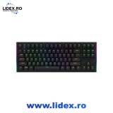 Tastatura gaming mecanica cu fir Hator Gravity X TKL, conectivitate USB, iluminare RGB, tip switch HATOR Aurum Orange Linear rev.2.0, material taste A
