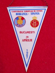 Fanion meci fotbal ROMANIA - SPANIA (29.04.1987) foto