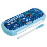 Penar Magnetic cu Model Dinozaur, 2 Compartimente, Tablita si Marker, Albastru, 23x9x3,2 cm, CMCLASS