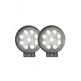 Set 2 x Proiectoare auto, rotunde, 54W/set, 9LED, 12/30V, Universal