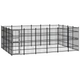 VidaXL Padoc pentru c&acirc;ini de exterior, 22,12 m&sup2;, oțel