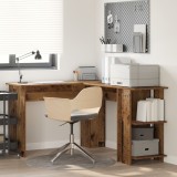 vidaXL birou colțar maro lemn vechi MDF mediu birou colțar maro rustic