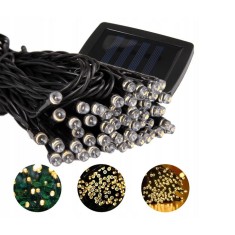 Ghirlanda solara 100 LED-uri, lumina calda, 1W, factor protectie IP44, carcasa PVC