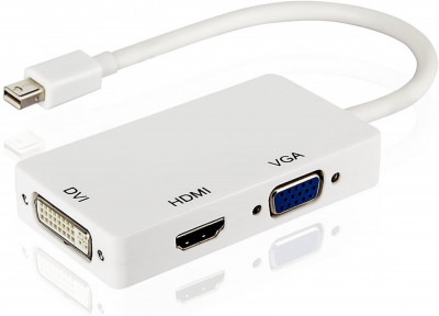 Adaptor MiniDisplayPort Mini DisplayPort Thunderbolt la HDMI DVI VGA foto