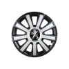 Set 4 capace roti Flash Gri-Negru R14 pentru gama auto Peugeot, Autohelix MSA