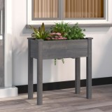 VidaXL Jardinieră cu căptușeală, gri, 71x37x76 cm, lemn masiv de brad