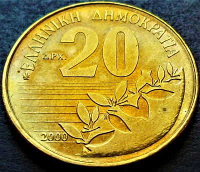 Moneda 20 DRAHME - GRECIA, anul 2000 * cod 1241 B = UNC / Dionysios Solomos foto