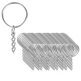 Cumpara ieftin Breloc metalic cu lant, metal nichelat rezistent, pentru accesorii si proiecte DIY, 100 bucati
