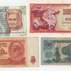Bancnote de colectie -Rusia, Italia ,Yugoslavia