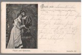 CPIB 23937 - CARTE POSTALA - FAUST SI GRETCHEN GERMANIA, CIRCULATA, 1902, STAMPILA, TIMBRU
