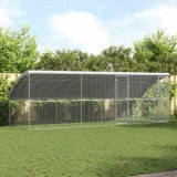 vidaXL Cușcă pentru pui Argintiu 600 x 200 x 198.5 cm Oțel galvanizat