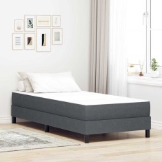 Saltea de pat cu saltea Gri 90 x 190 cm țesătură