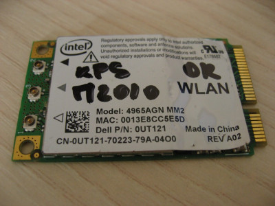 Placa wireless laptop Dell XPS M2010, Intel 4965AGN, 0UT121 foto