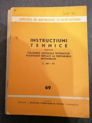 Instructiuni tehnice privind folosirea aditivului intarzietor ... 1973 foto