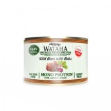 Conserva Wataha MONO PROTEIN Pentru Caine Adult, 94, 4% Carne, Cu Mistret Si Sfecla, 200g