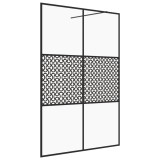 Paravan de dus walk-in negru 140x195 cm sticla ESG transparenta