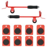 vidaXL Role pentru mobilă, 8 buc., cu dispozitive de ridicare, roșii, 9,8x7,5x3 cm, 150 kg