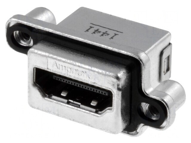 Conector HDMI 19 PIN Aurit &icirc;n unghi 90&deg; THT IP67