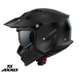 Casca pentru scuter - motocicleta Axxis model Hunter SV solid A1 negru mat (ochelari soare integrati) &ndash; masca (protectie) barbie si cozoroc detasabile