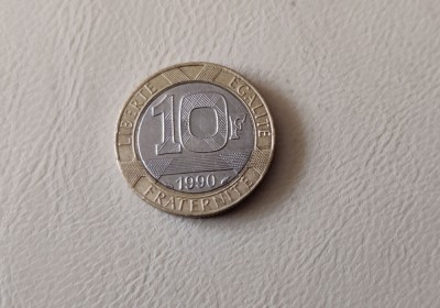 Franța - 10 francs / franci (1990) monedă s405 foto