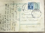 CP03 &bull; Carte postala veche Romania circulata Braila 1935 catre Politehnica Timisoara, timbru 3 Lei + Timbru Aviatie stampilat
