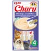 Churu Recompense Cremoase Pisici Ton Vongole 4x14g - Delicii Premium, Gustare Sanatoasa, Hrană Complementara Pisici, Ingrediente Naturale