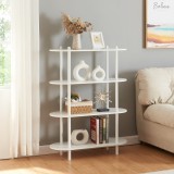 Raft carti &Oslash;vre 108x80x30cm cu 4 rafturi alb [en.casa] HausGarden Leisure
