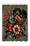 Perdea de duș cu imprimeu digital floral, rezistentă la apă &ndash; maro argilă 175x200cm