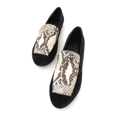 Pantofi cu talpa joasa din piele intoarsa Black Snake foto