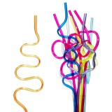 Paie Reutilizabile, Spiralate, Set 10 Bucăți, Plastic, Multicolor, 5x240mm, Oem
