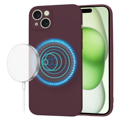 Techsuit - SoftFlex MagSafe - iPhone 15 Plus - Plum Red foto