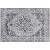 HOMCOM Covor lavabil antiderapant pentru living cu aspect de flanel, 230 x 160 cm, Gri | Aosom Romania