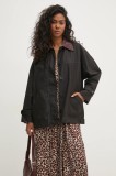 Hoss Intropia geaca femei, culoarea maro, de tranzitie, oversize, 5458301