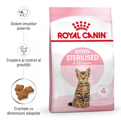 Royal Canin Kitten Sterilised hrana uscata pisica sterilizata junior, 400 g foto
