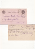 Carte Postala -circulata Bucuresti Oltenita 1890, Inainte de 1900
