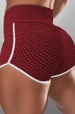 Pantaloni Scurti Sport Dama Talie Inalta Visiniu Efect Ridicare Fesieri Yoga Fitness Alergare S/M L/XL