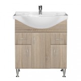 Dulap inferior Bianca Plus 75 cu lavoar, culoare stejar sonoma