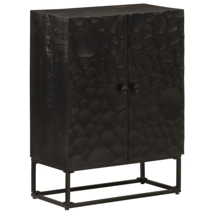 Gossi servanta, neagra, 55x30x76 cm, lemn masiv de mango si fier