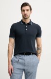 Lindbergh polo de bumbac barbati, culoarea albastru marin, neted