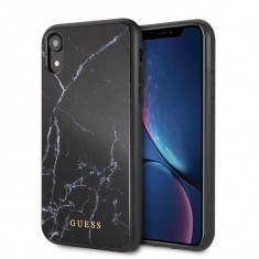 Husa Spate Guess Marble iPhone Xr, Negru foto