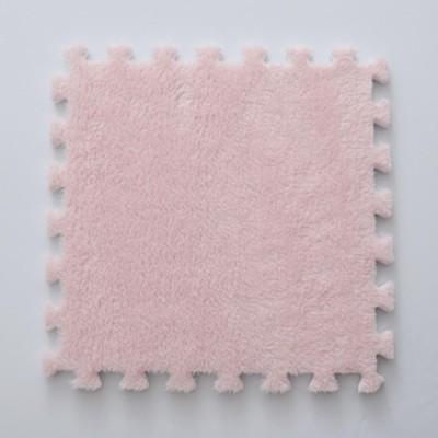 Set 10 Piese Covor tip Puzzle, Spuma EVA, Pufos, 30 x 30 x 1 cm, Roz pudra foto