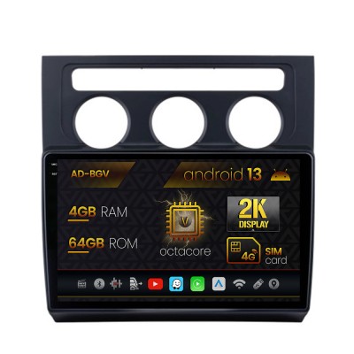 Navigatie Volkswagen Touran (2003-2010), Android 13, V-Octacore 4GB RAM + 64GB ROM, 10.36 Inch - AD-BGV10004+AD-BGRKIT053 foto